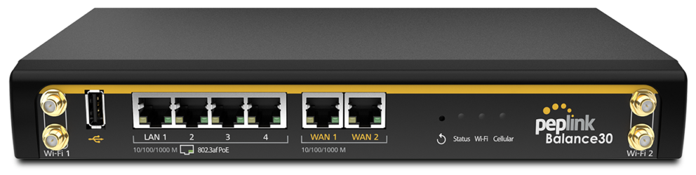 Peplink Balance 30 LTE. Dual Ethernet WAN Router with Embedded LTE Failover.