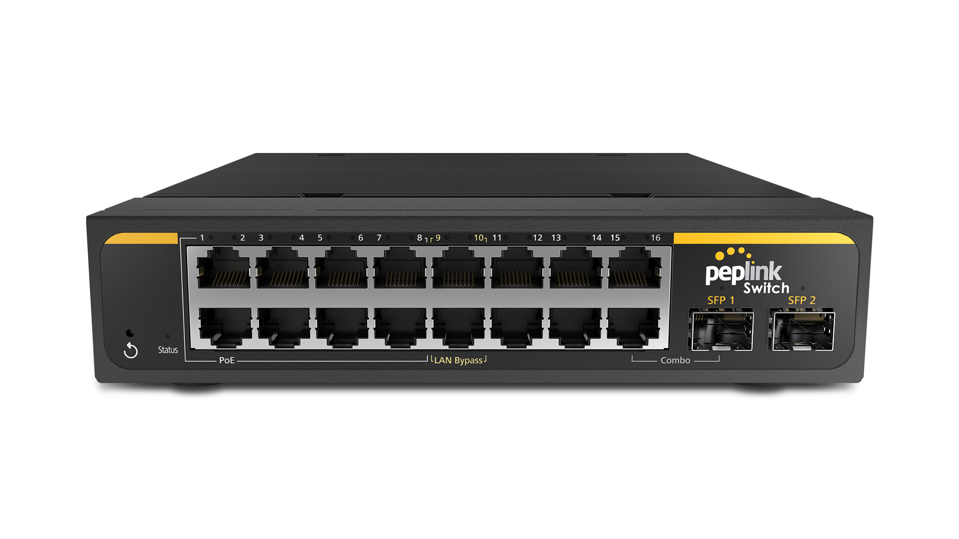 Industrial Grade 16-Port SD Switch for Rugged Environment- Peplink