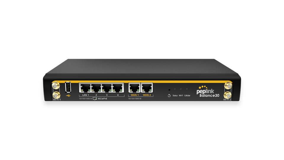 Peplink Balance 30 Pro. SD-WAN Branch Router with LTE Failover. 