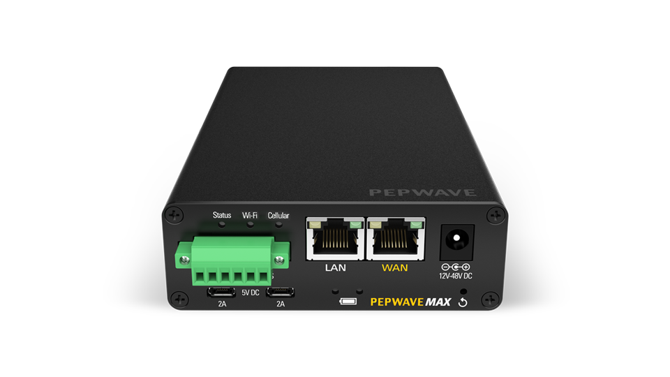 Pepwave MAX Transit Duo. Dual LTE-A Pro Router ideal for transportation deployments.