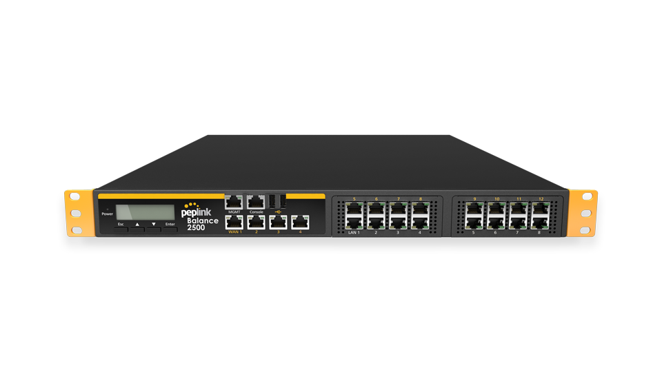 Peplink Balance 2500. Flagship Balance SD-WAN router with 12 WAN Connections. 