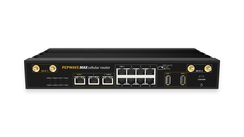 Pepwave MAX HD4 MBX. Quad Cellular Gigabit LTE Mobile Router. 