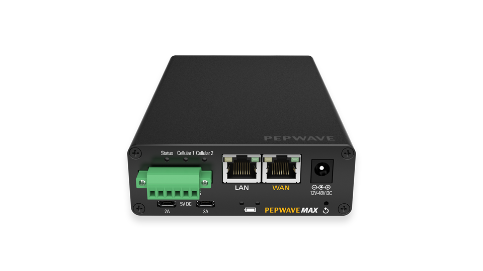 Pepwave MAX Transit Duo. Dual LTE-A Pro Router ideal for transportation deployments.