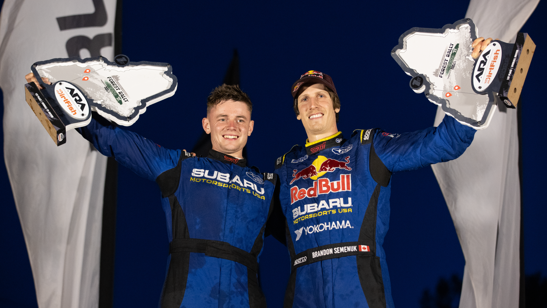 Subaru team on the podium