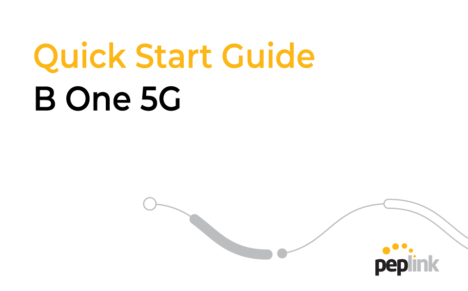 B One Quick Start Guide