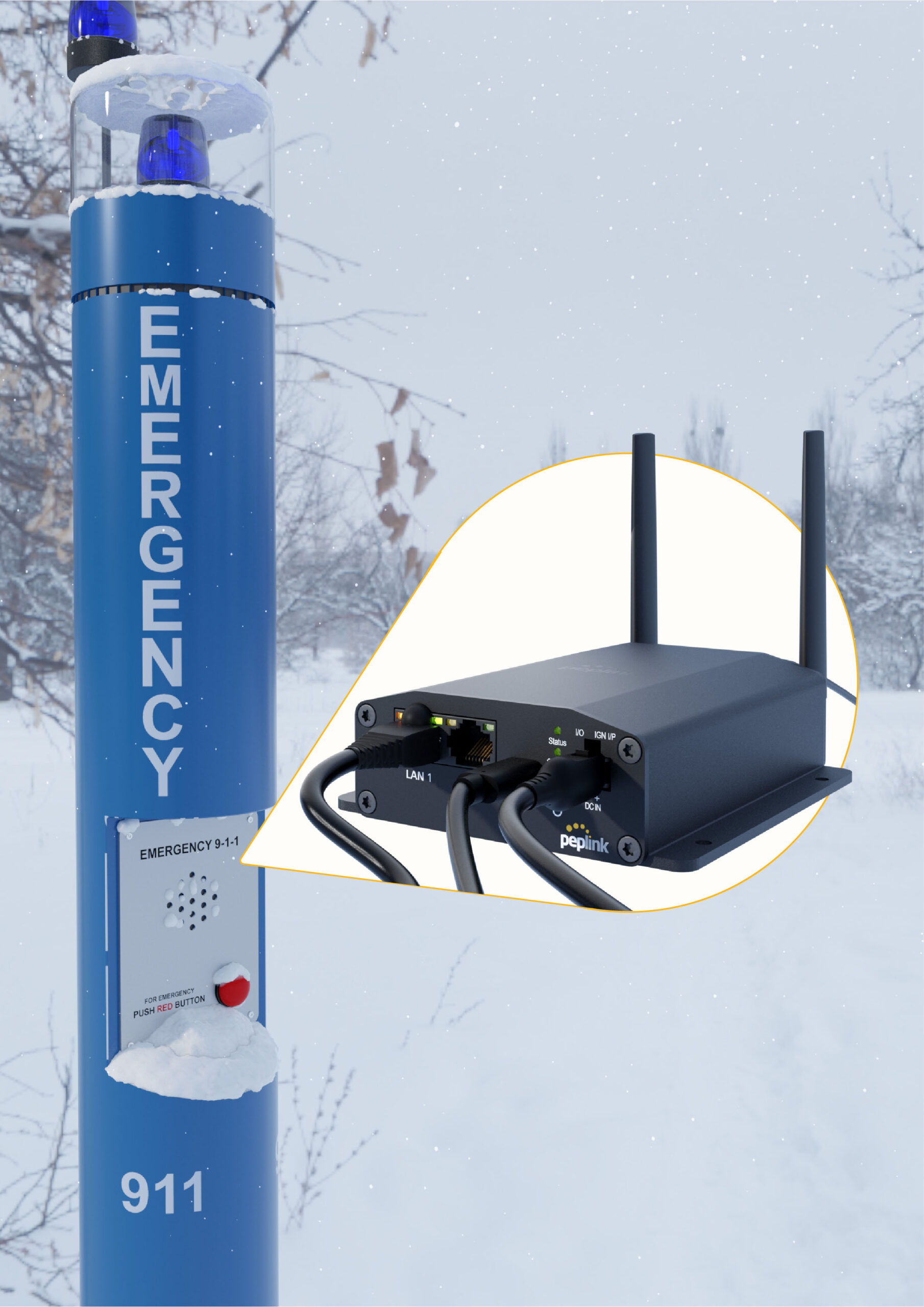 BR2 Micro setup inside emergency call box